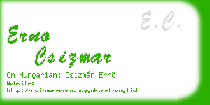 erno csizmar business card