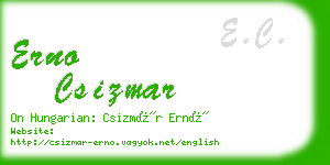 erno csizmar business card